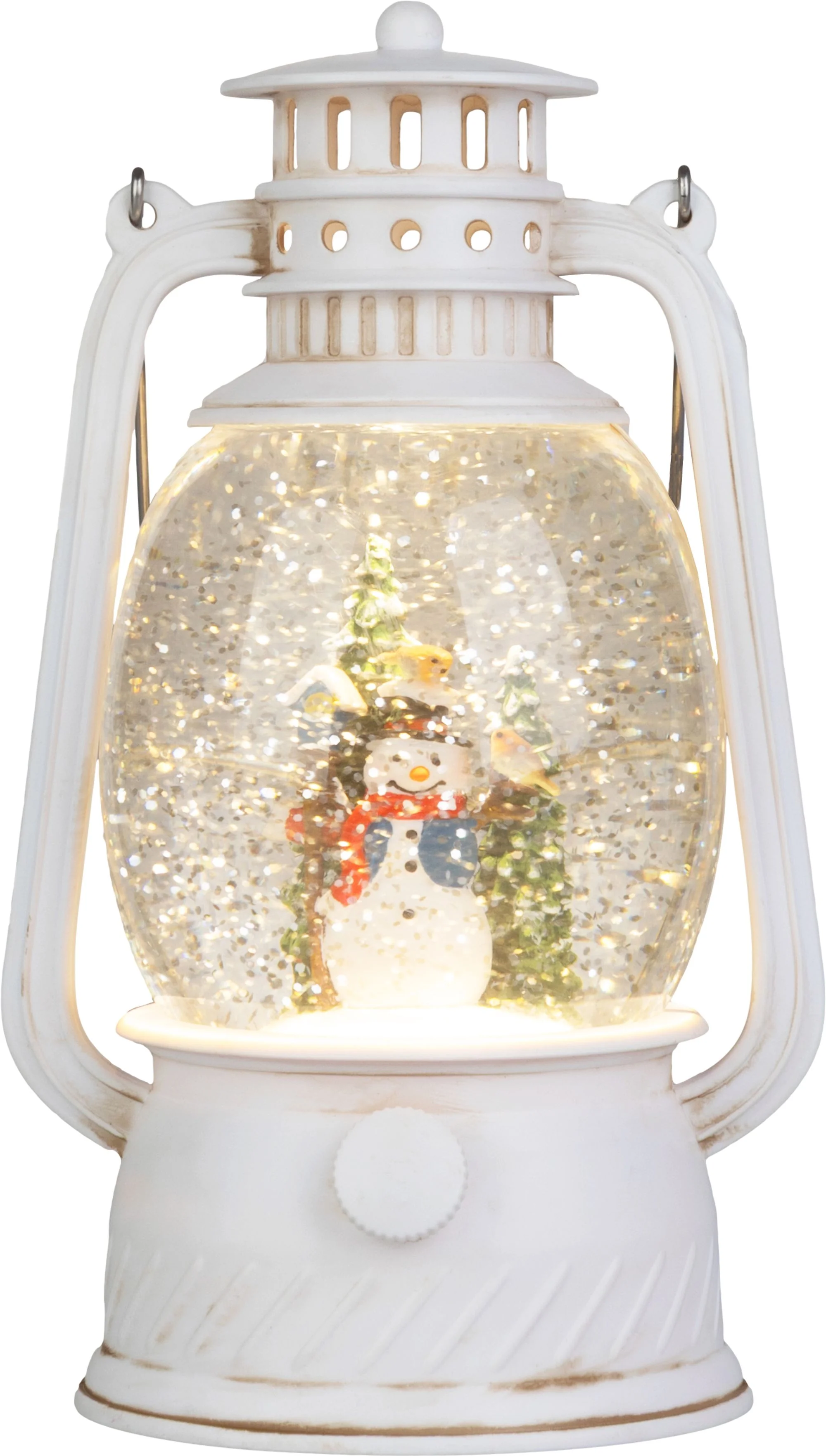 MagicHome vianočný LED lampáš so snehuliakom, 1 ks Plast, 1 LED teplá biela, 12x10x20.5 cm, 3xAA