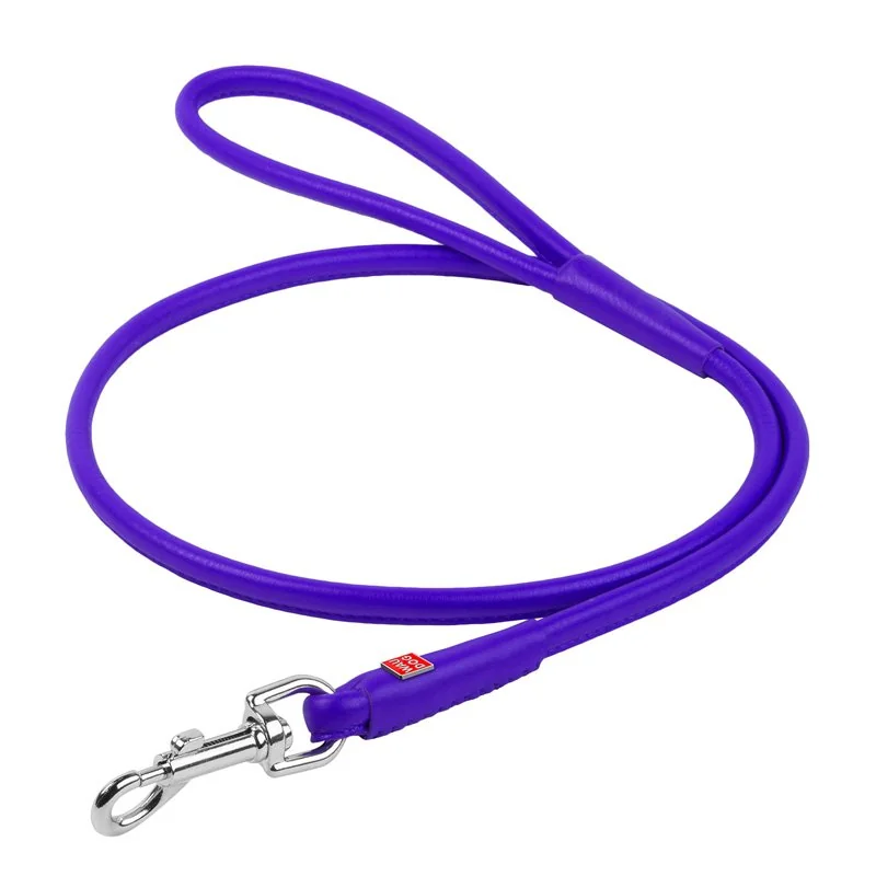 Okrúhle kožené vodítko fialovej farby 122cm, Šírka: 13 mm 