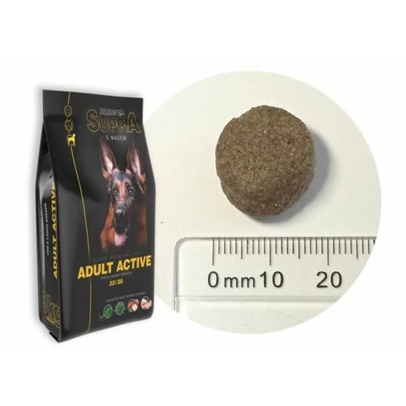 DELIKAN SUPRA Adult Active 3kg superprémiové krmivo s obsahom čerstvého mäsa pre aktívne dospelé psy veľkých plemien