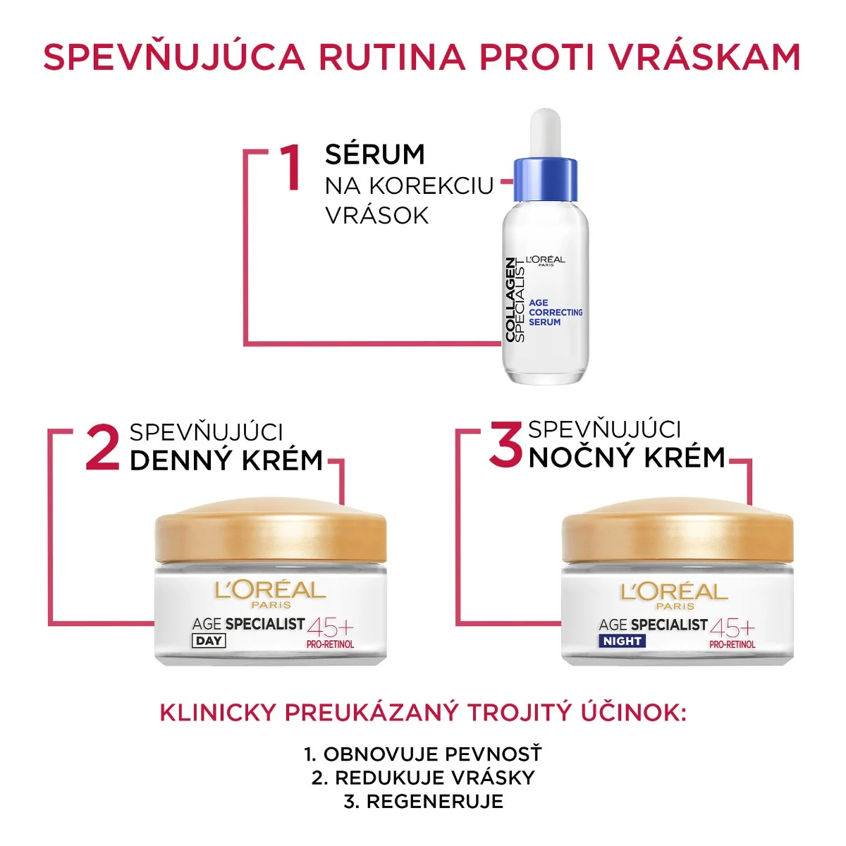 L´OREAL AGE SPECIALIST 45+ DENNÝ 1×50 ml, krém proti vráskam
