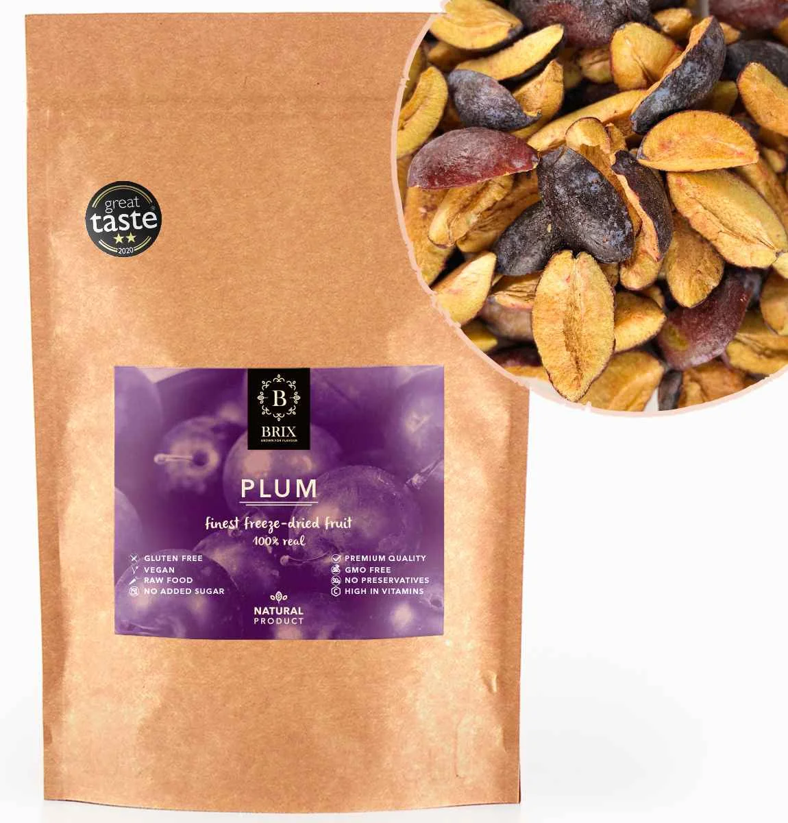 Brix Mrazom sušená slivka 105g 1×105 g, mrazom sušené ovocie