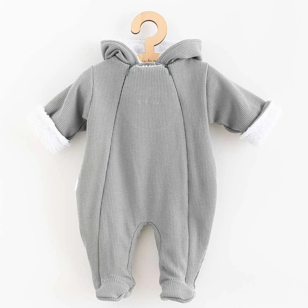 Dojčenská kombinéza s kapucňou New Baby Frosty grey 56 (0-3m),