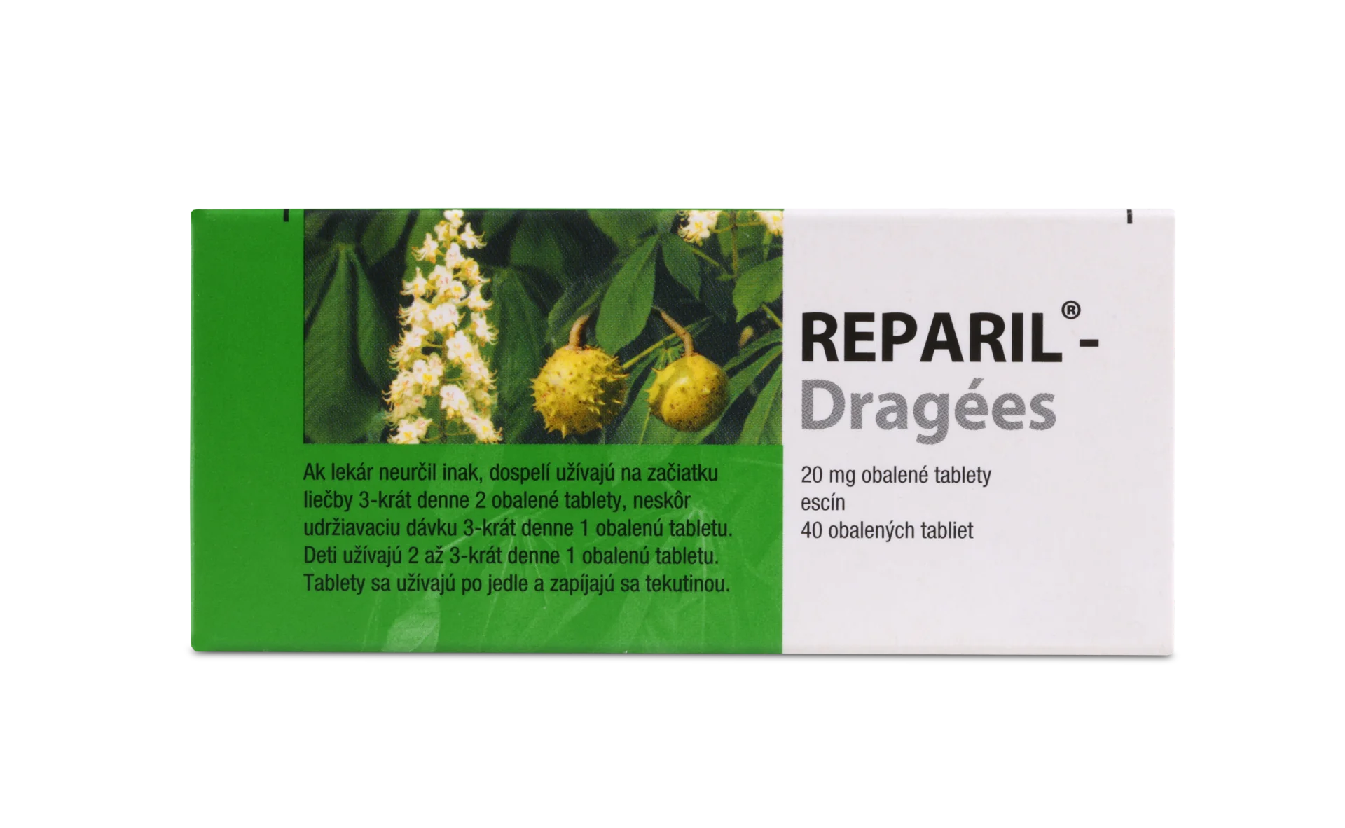 Reparil-Dragées 1×40 tbl, liek na liečbu opuchov