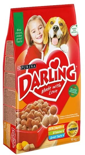 DARLING GP 10kg s hydinou a zeleninou 1×10 kg, kompletné krmivo pre dospelých psov