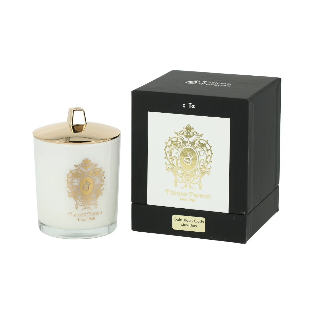Tiziana Terenzi Gold Rose Oudh Scented Candle in White Glass 170 g UNISEX