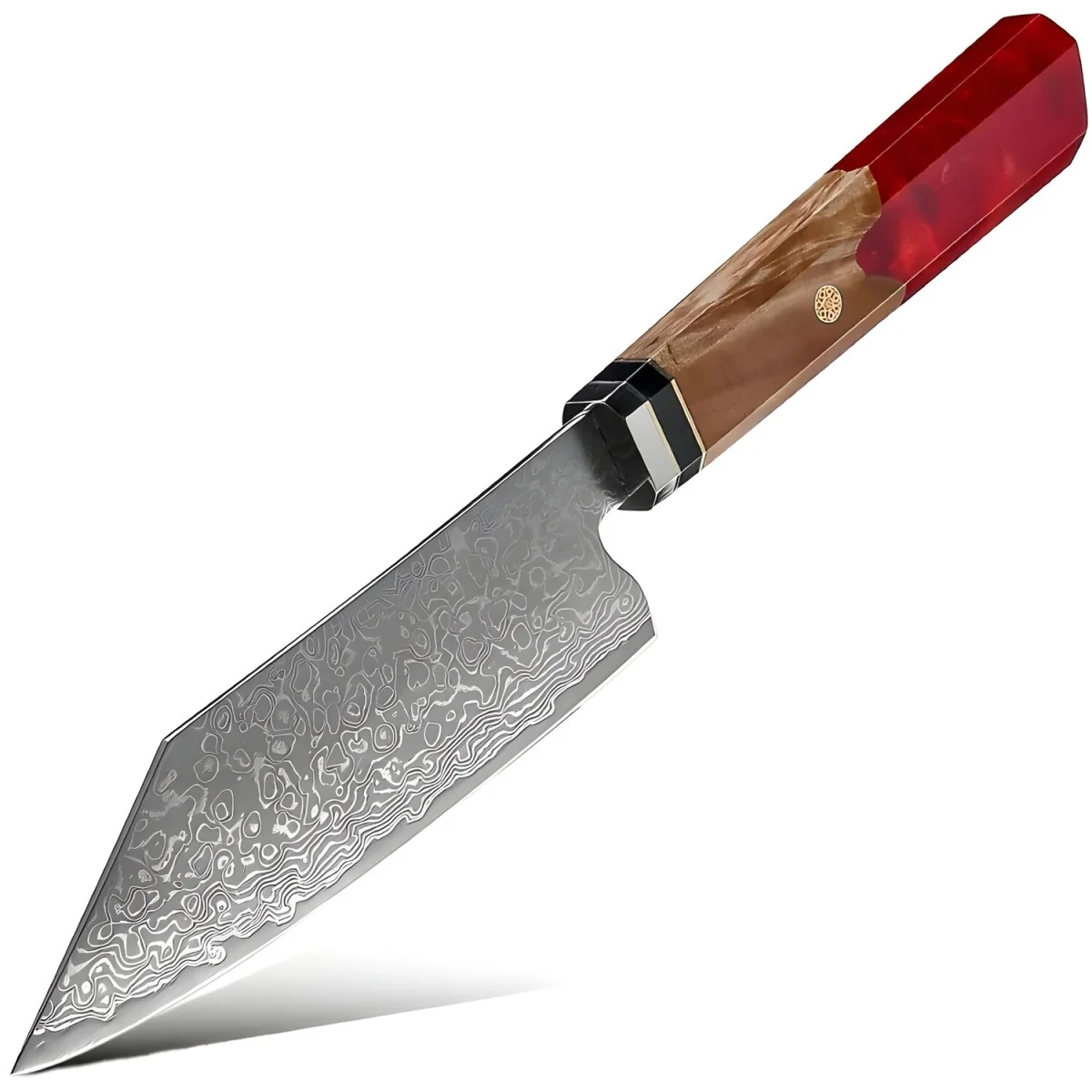 Damaškový kuchynský nôž Kurume Small Cleaver/Červená/2