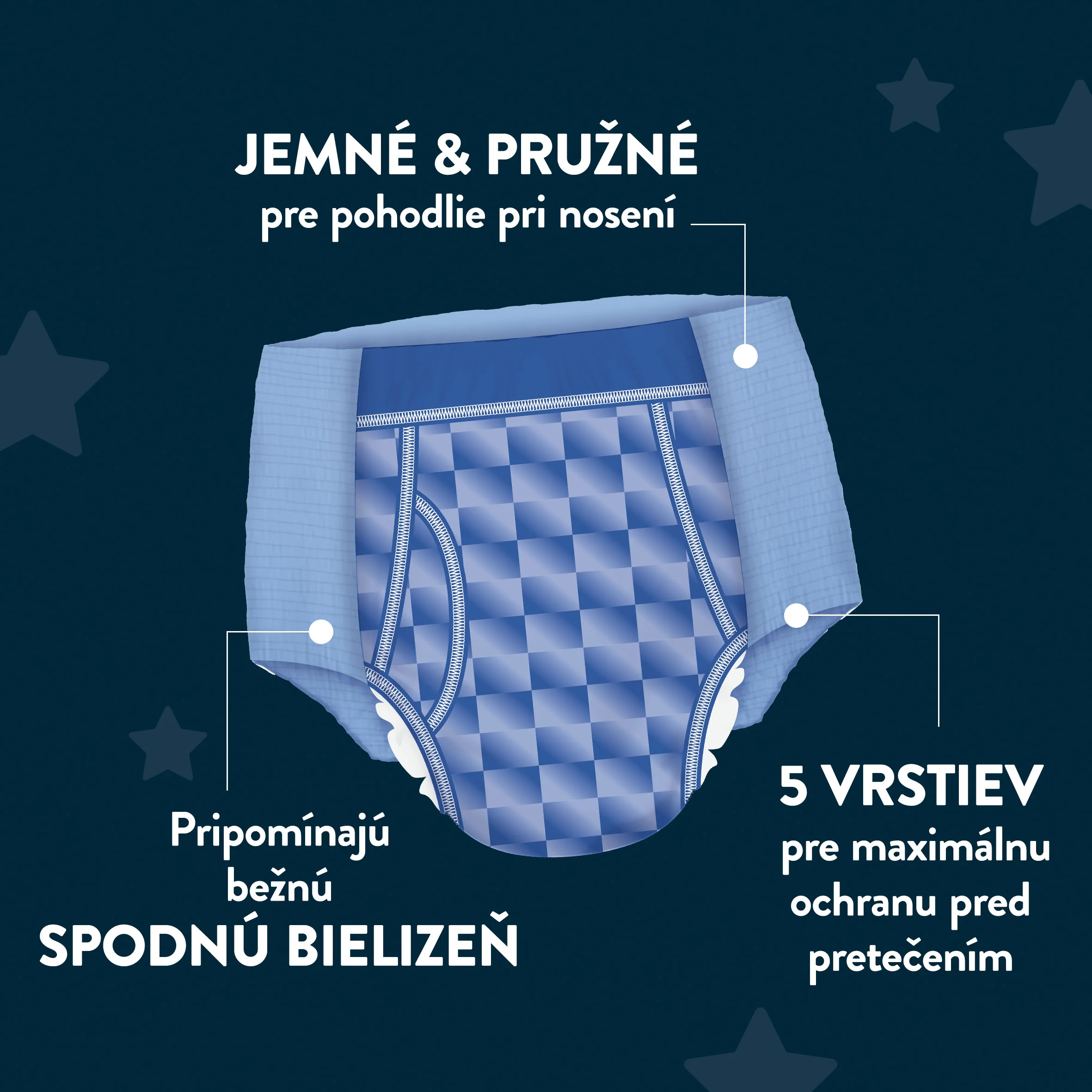 HUGGIES DryNites naťahovacie nohavičky pre chlapcov 13+ rokov 9 ks