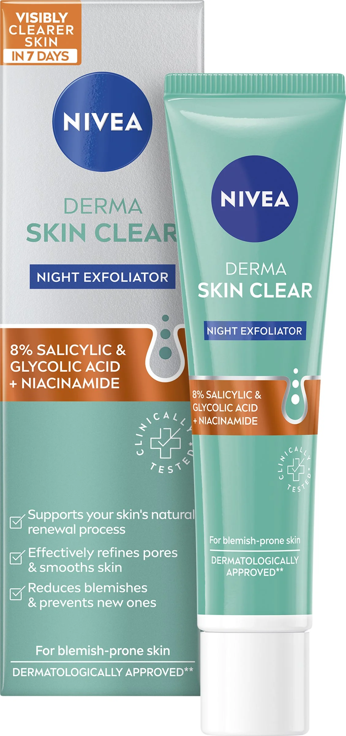 Nivea Derma Activate Exfoliator 40ml 1×40 ml, nočný exfoliátor