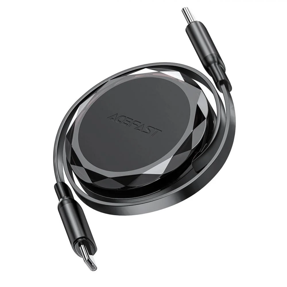 Sťahovací USB-C na USB-C kábel 60 W - 0,8 m - Čierna