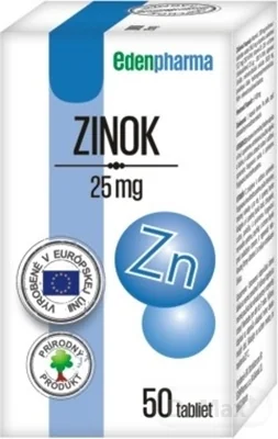 EDENPharma ZINOK 25 mg 1×50 tbl, výživový doplnok