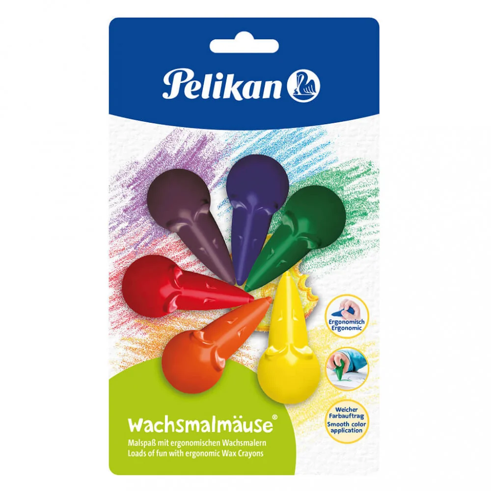 Voskové pastelky Myška PELIKAN 6 ks-Herlitz