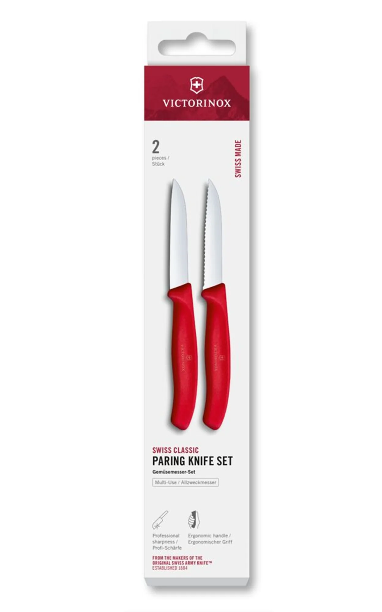 Sada nožov na okrajovanie Swiss Classic, 2 ks, 8 cm, rovné/vlnitá čepeľ