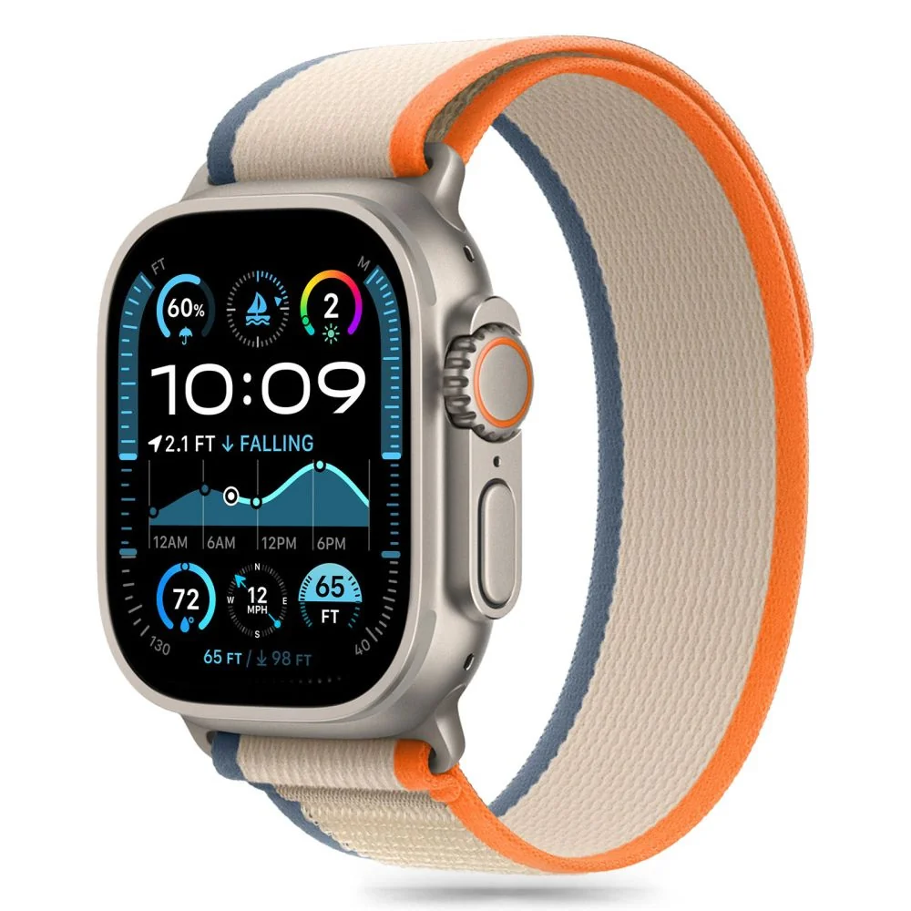 Tech-Protect Nylon Stripe remienok na Apple Watch 44/45/46/49mm, cream orange