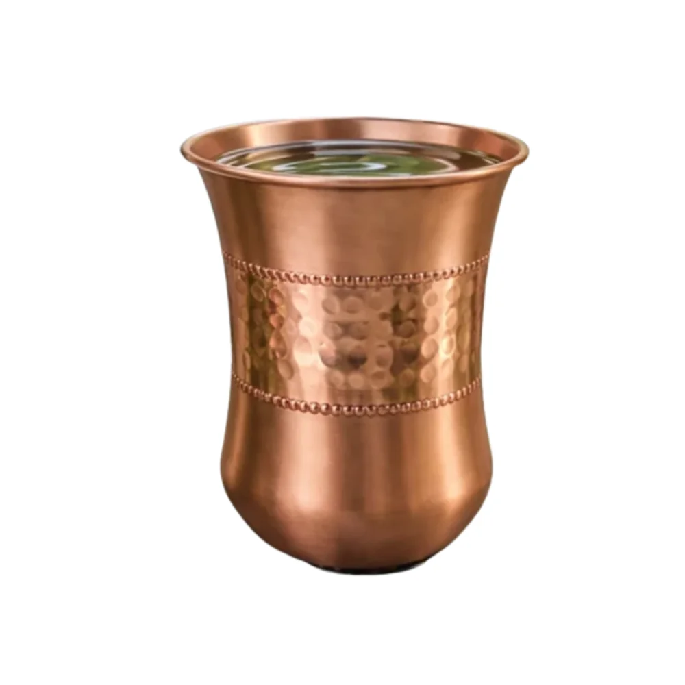 Čistý medený hrnček, zaoblený, tepaný 300 ml