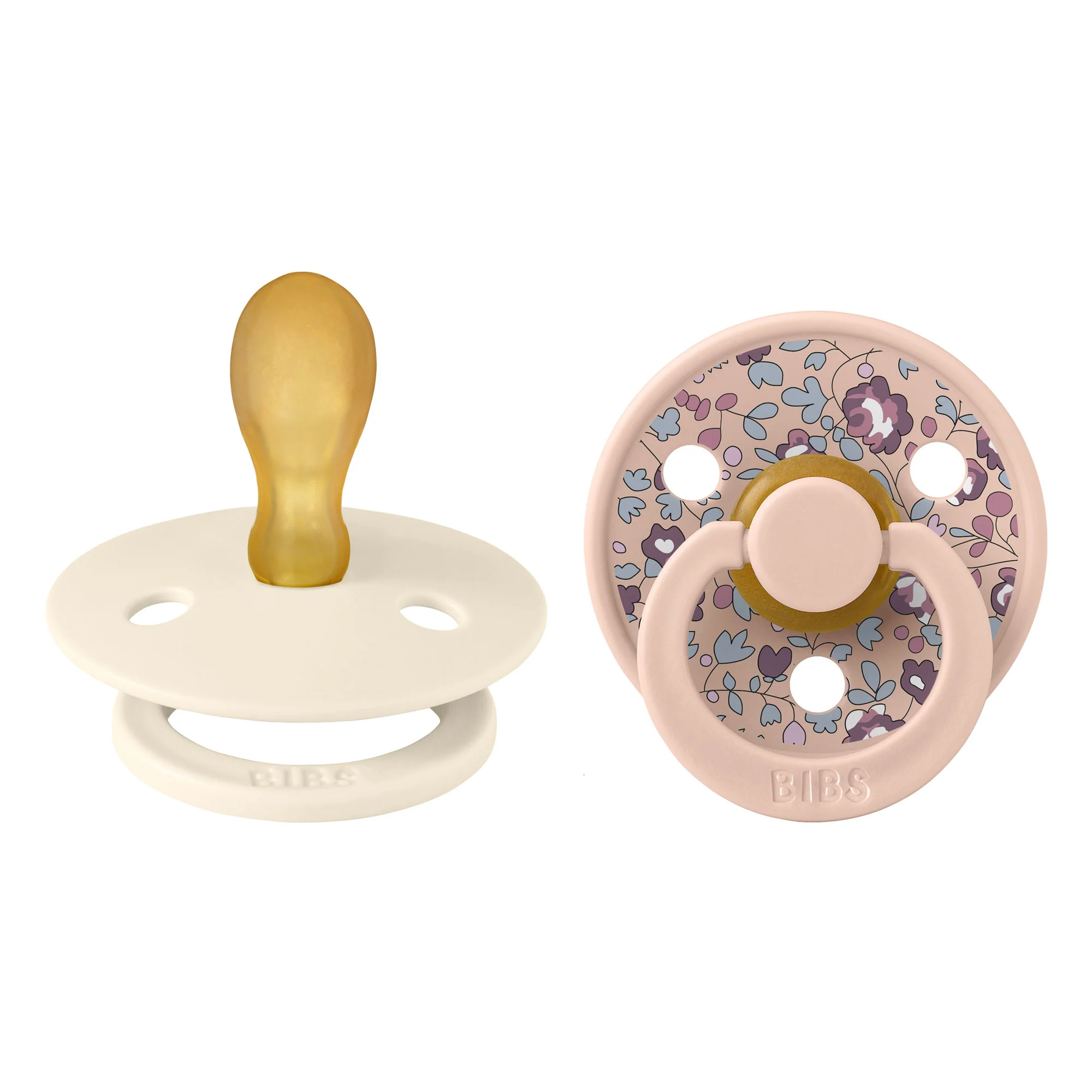 BIBS x LIBERTY Colour symetrické cumlíky z prírodného kaučuku 2ks veľkosť 2 - Ivory / Blush