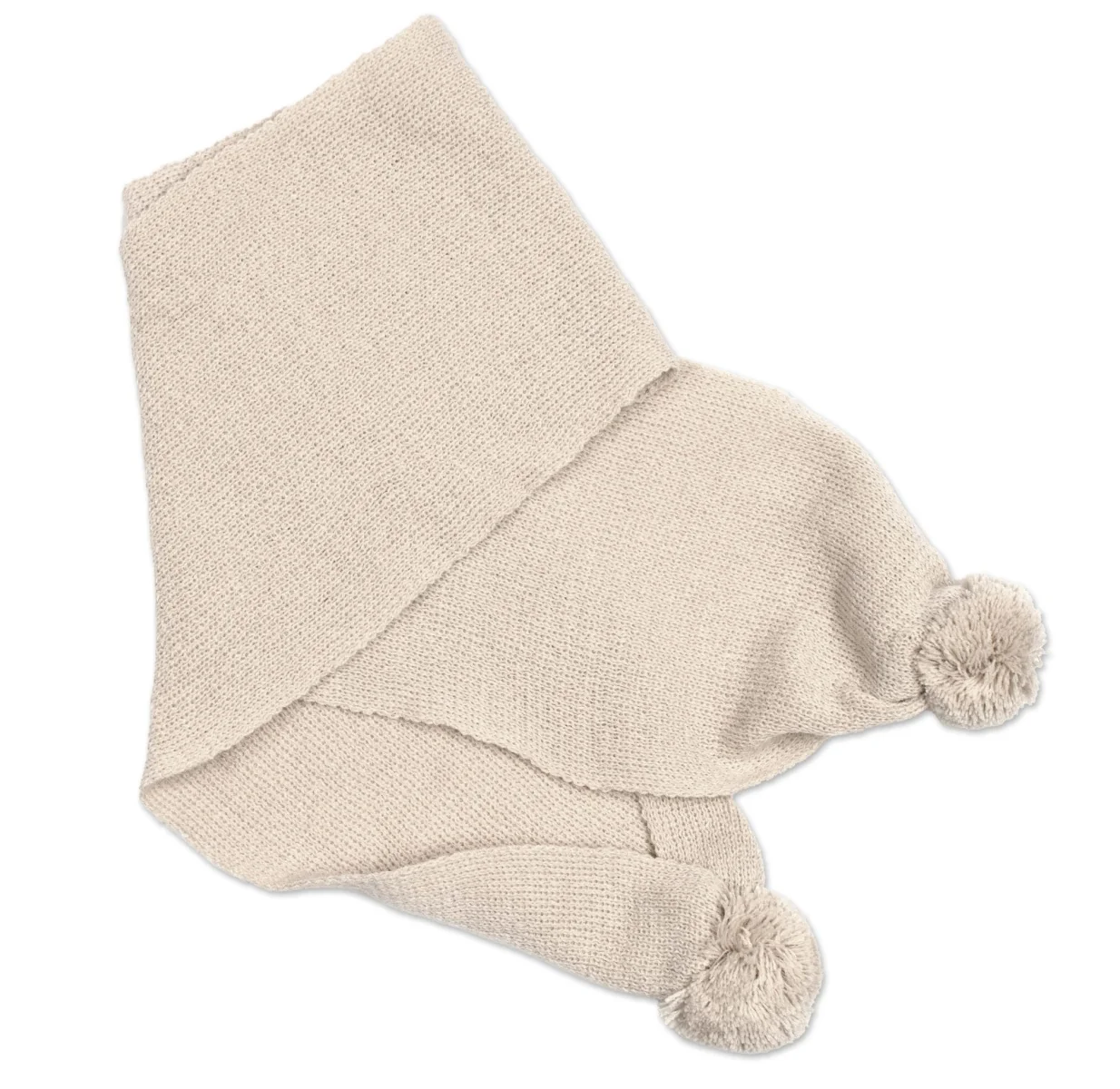 Zimná čiapka s šálom - NATURE, 0-6m - béžová