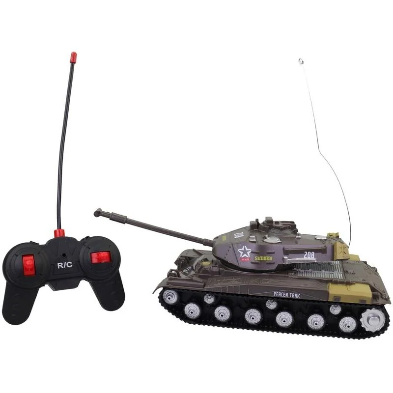 MADE - Vojenský tank na diaľkové ovládanie, svetlo, zvuk, 11,5 x 29,5 cm