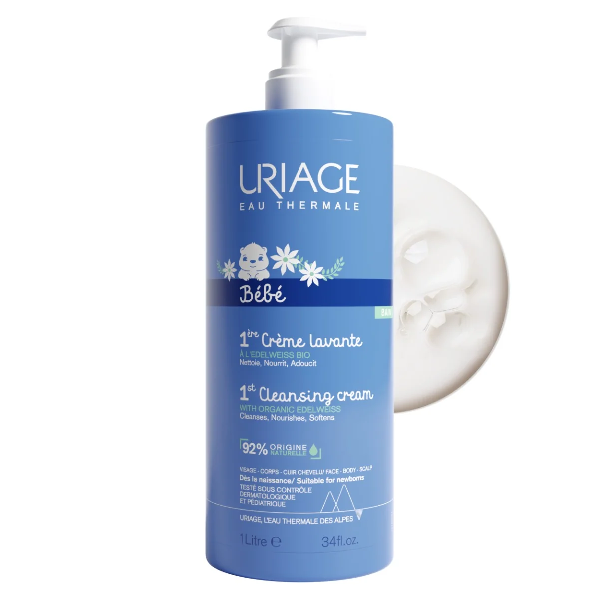 URIAGE BÉBÉ 1st Cleansing Cream, 1000ml 1×1000 ml, umývací krém pre bábätká