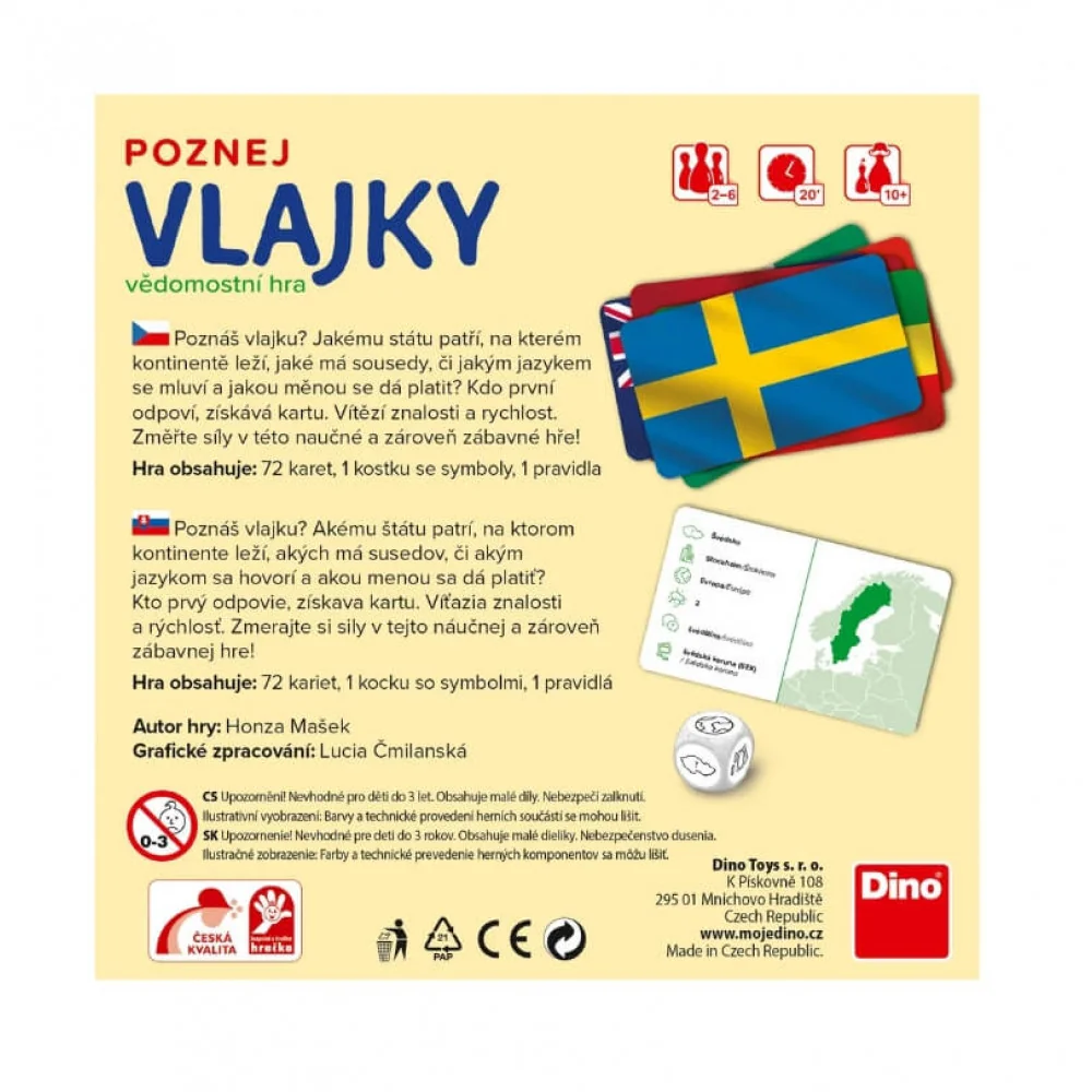 Poznaj vlajky Spoločenská hra-DINOTOYS