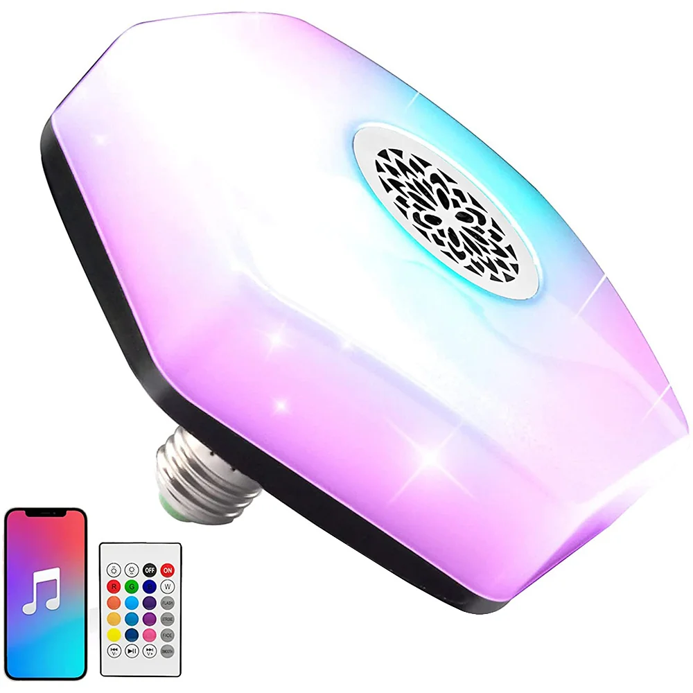 Farebná žiarovka rgbw reproduktor bluetooth diaľkové ovládanie