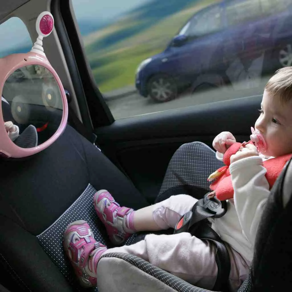 BENBAT Zrkadlo do auta aktívne s melódiami Oly Pink 0m+ 1×1 ks, detské zrkadlo