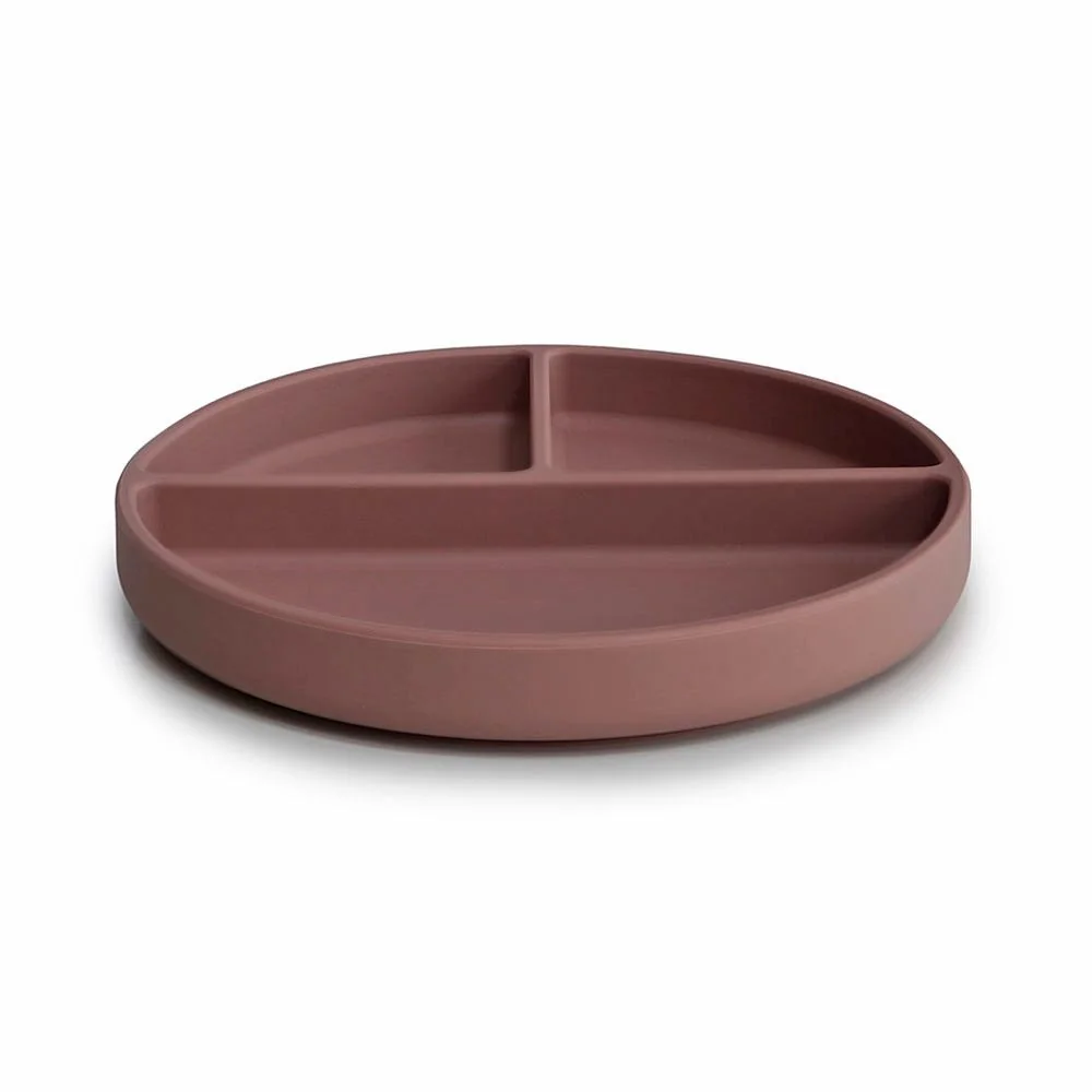 Mushie silikónový tanier s prísavkou cloudy mauve 1×1 ks, tanier