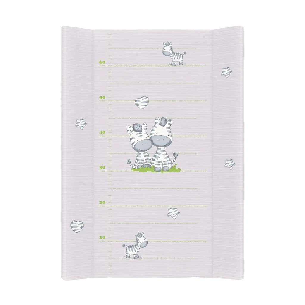 Podložka prebaľovacia 2-hranná s pevnou doskou (50x80) Comfort Zebra šedá