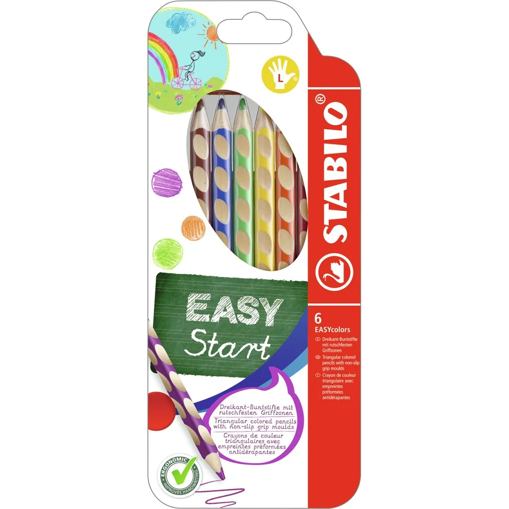 Sada 6 ks farebných ceruziek EASYcolors, 6 farieb 331/6, 6 ks v sade