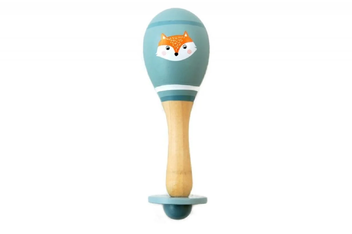 Adam Toys Drevená rumba gule líška - sivá