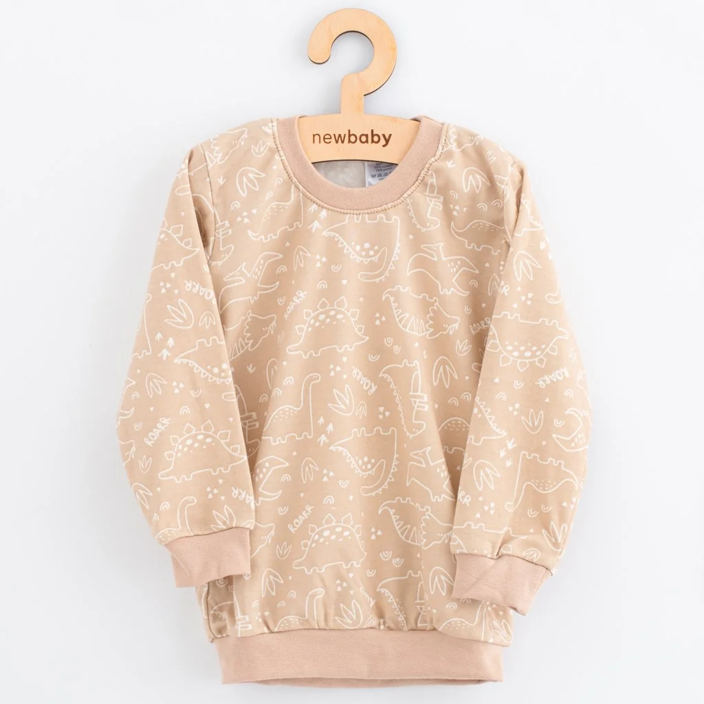 Detské bavlnené pyžamko New Baby beige dino 128/134, 20C56712