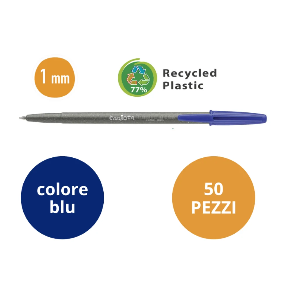 Gulôčkové pero ECO  modré - Carioca Sfera 50ks-CARIOCA