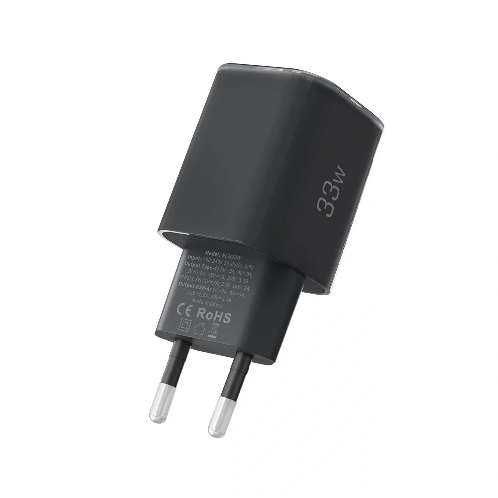 Tech-Protect NCM33W sieťová nabíjačka USB / USB-C 33W PD QC, čierna