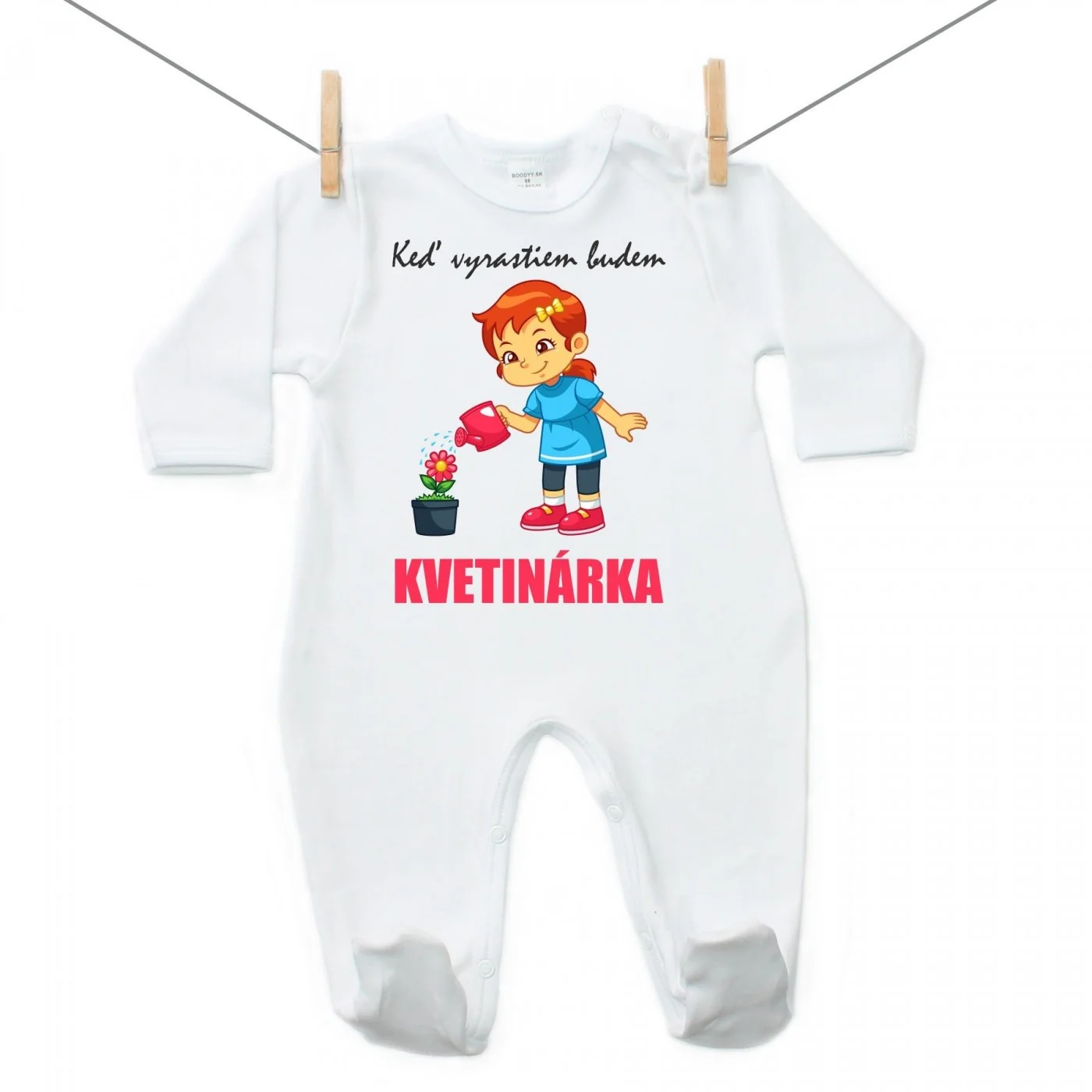 Boodyy Overal Keď vyrastiem budem kvetinárka Veľkosť: 68