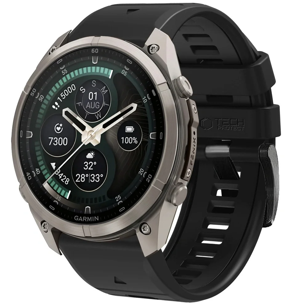 Tech-Protect Silicone remienok Garmin QuickFit 22mm, obsidian black