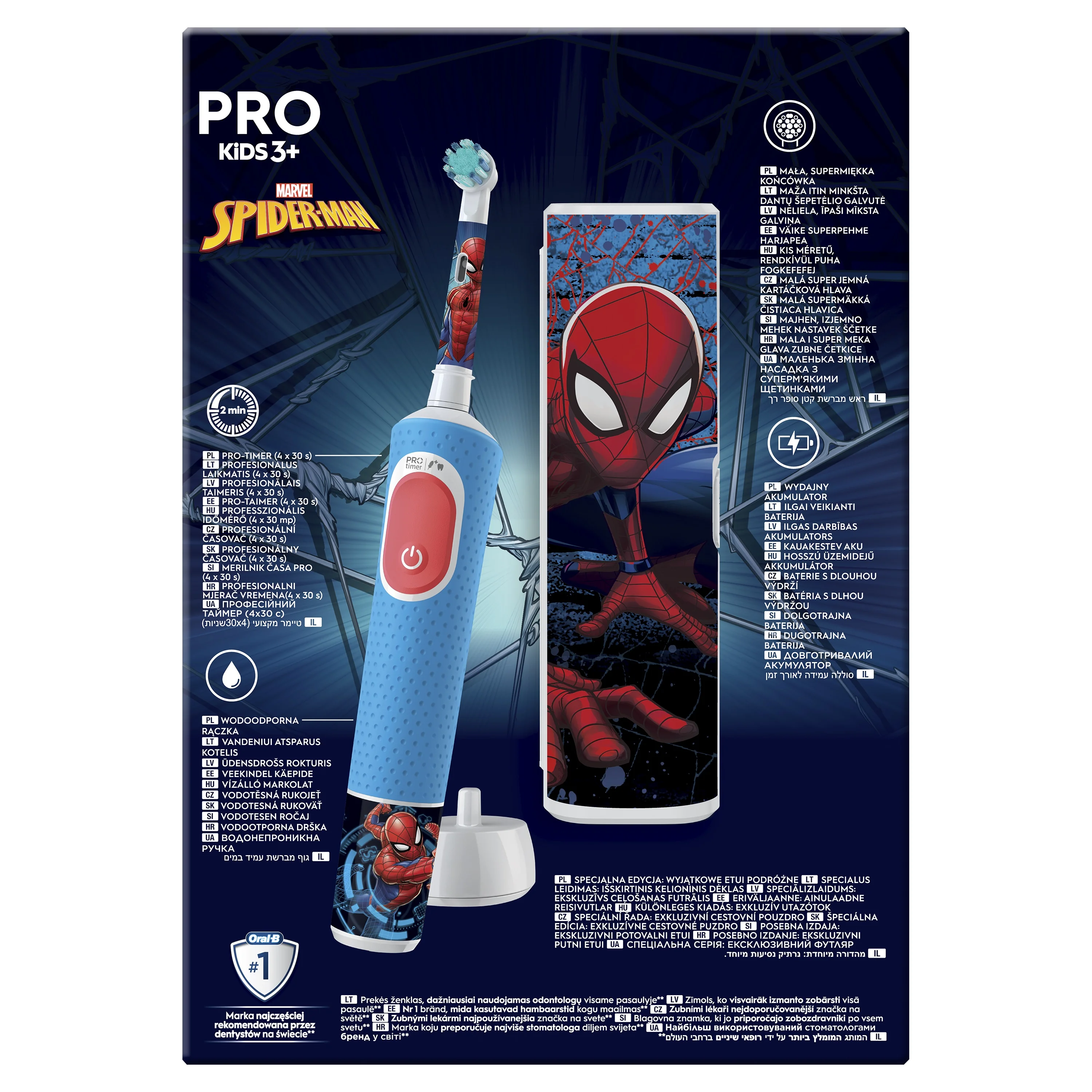 Oral-B EK Pro Kids 3+ Spiderman + Cestovné púzdro 1×1 set, elektrická zubná kefka