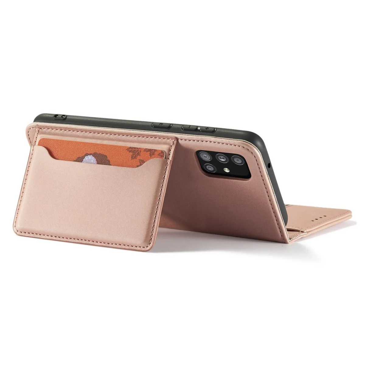 MG Magnet Card knižkové kožené puzdro na Xiaomi Redmi Note 11 ružové