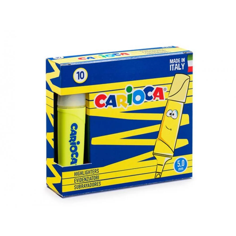 Zvýrazňovač CARIOCA zrezaný, hrubý 10ks-CARIOCA