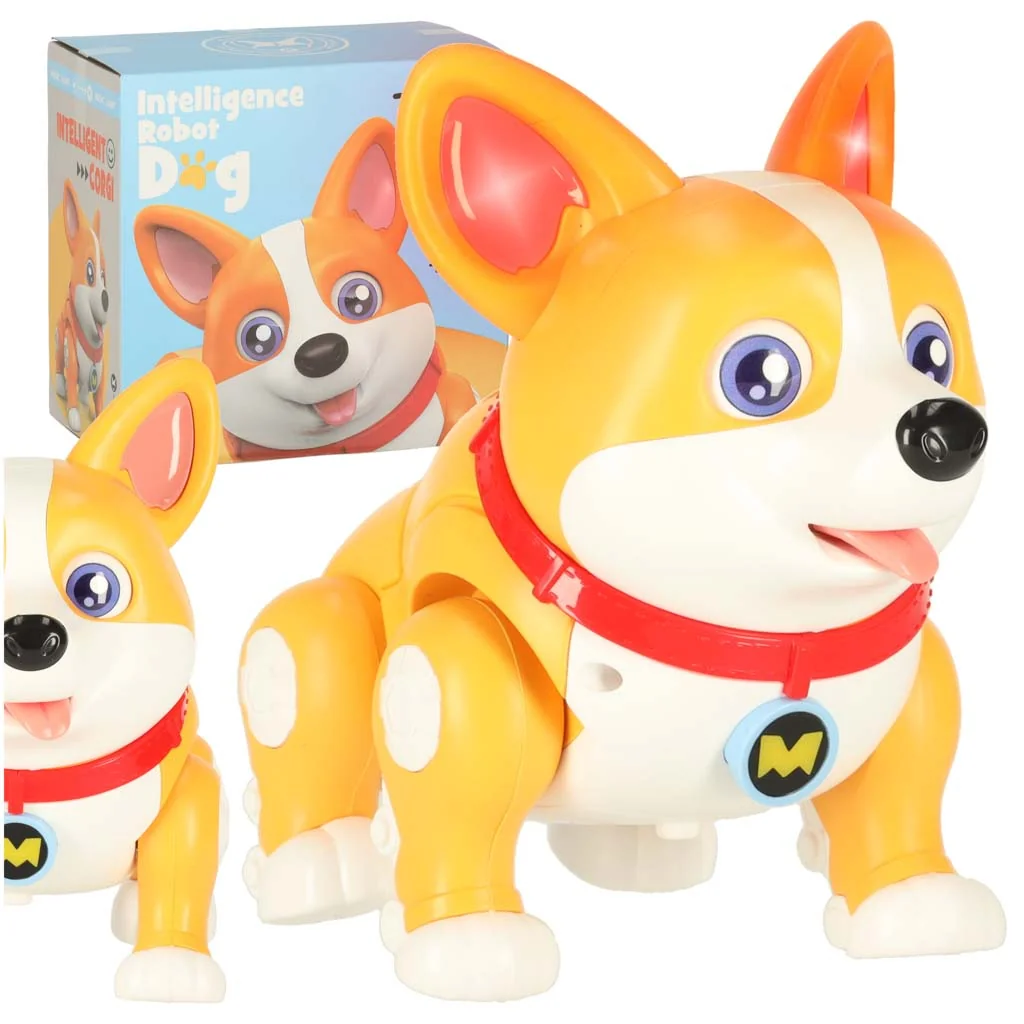 Interaktívny psík Corgi – svietiace ušká a hudba