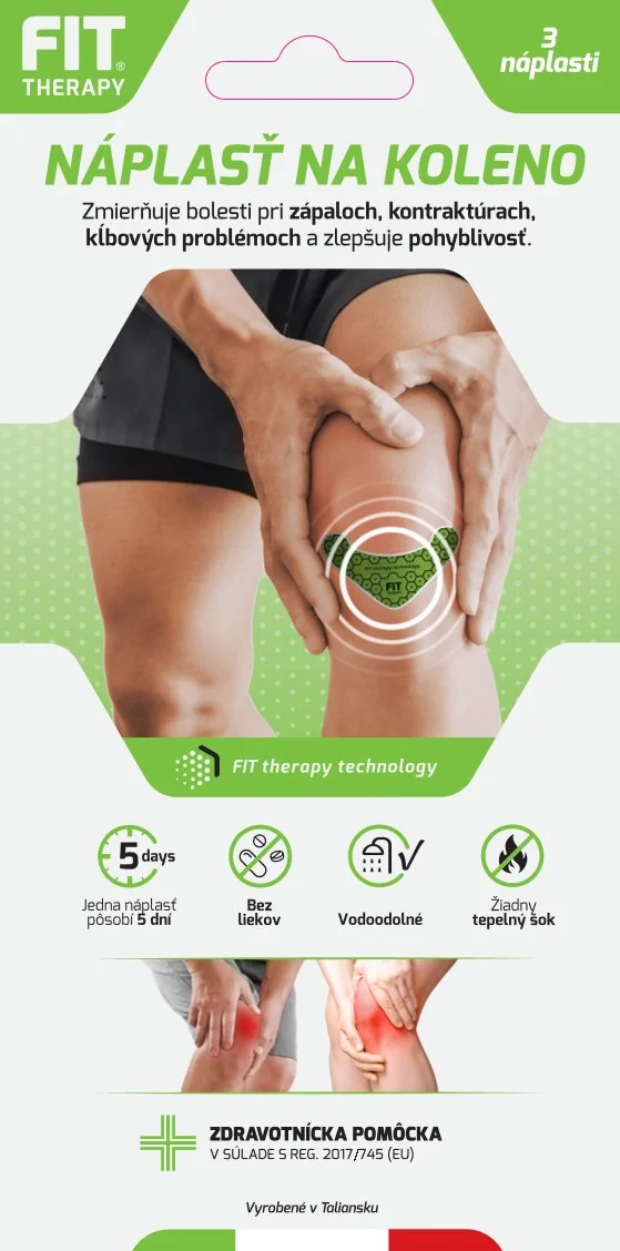 FIT THERAPY Patch KOLENO náplasť 1×3 ks, zmierňuje bolestivé symptómy