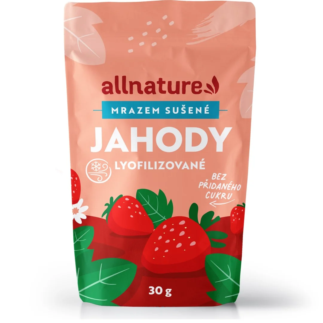 Allnature Jahody sušené mrazom 1×30 g, jahody suďené mrazom
