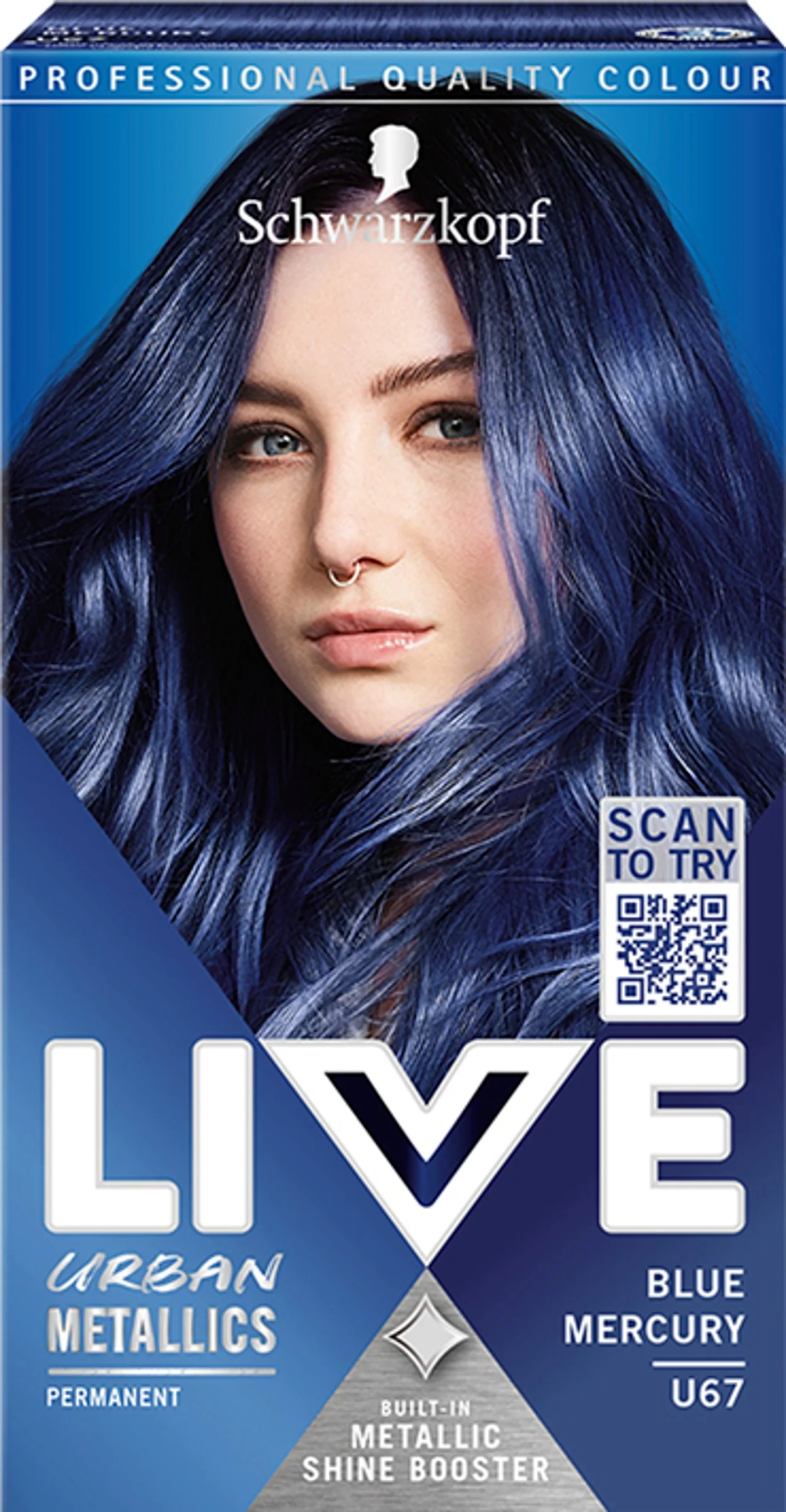 Schwarzkopf Live Urban Metallics U67 Metalická modrá 1×1 ks, farba na vlasy