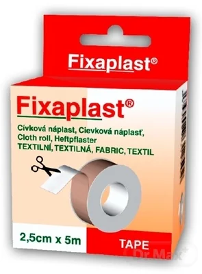 FIXAplast Cievková náplasť 1×1 ks, textilná 2,5cm x 5m