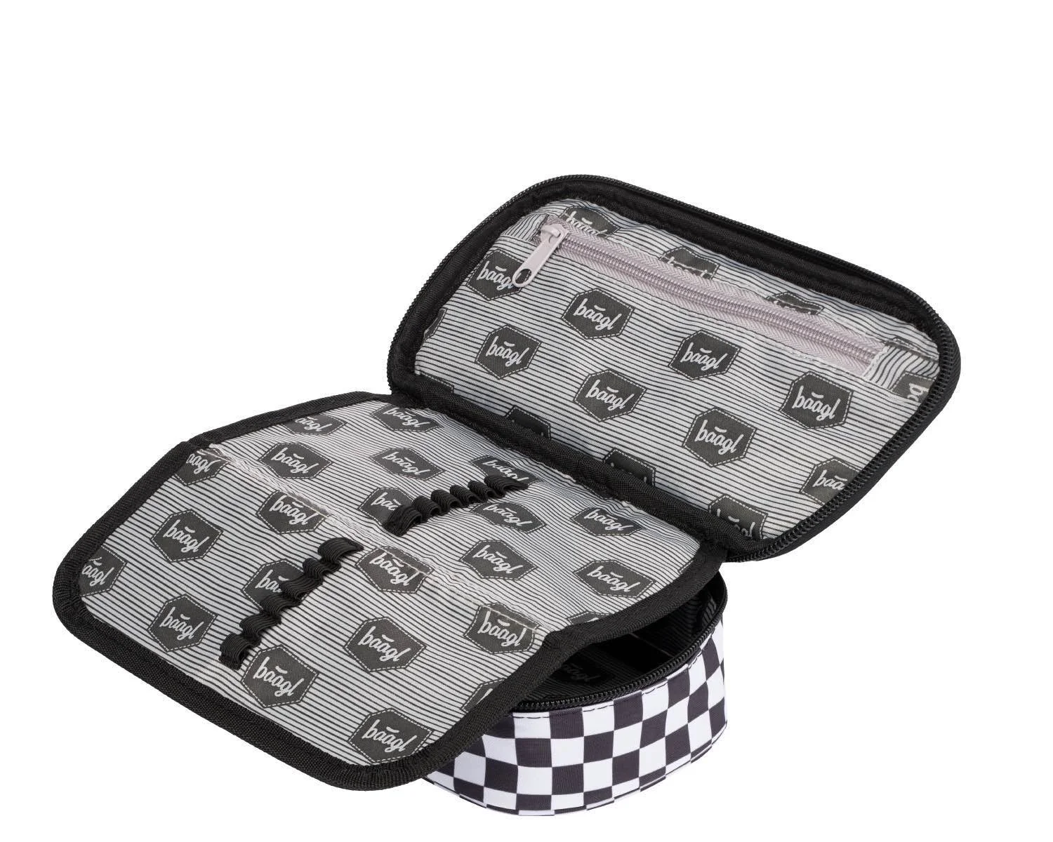 Baagl Školský peračník etui Skate Ska čierno-biely čierny, s priehradkou