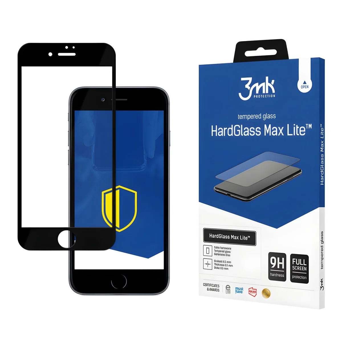 Ochranné sklo HardGlass Max Lite - Čierna 3 x 0,3 mm, 9H tvrdosť