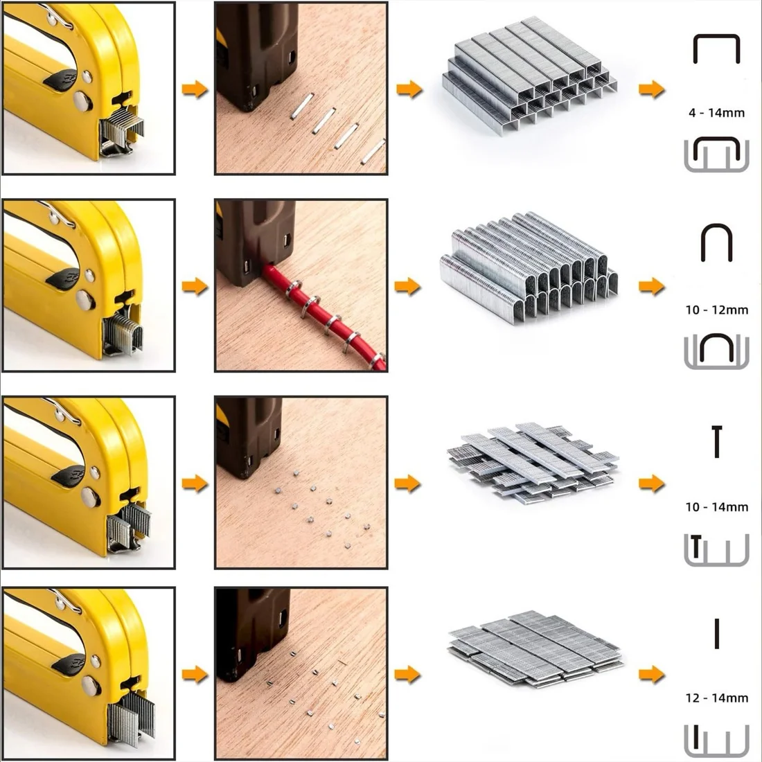 MG Stapler V2 ručná sponkovačka na čalúnenie a drevo, žltá