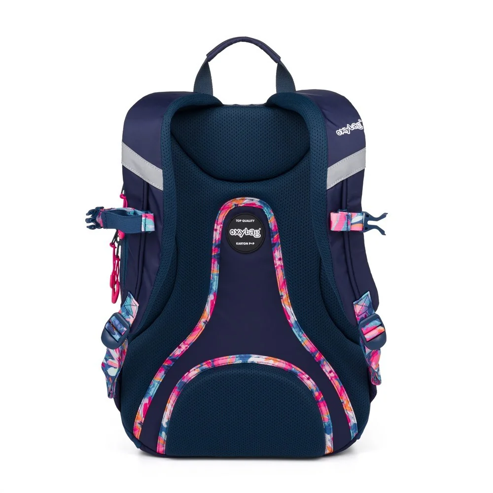 Študentský batoh OXY SPORT Flowers Blue s peračníkom set 2 ks