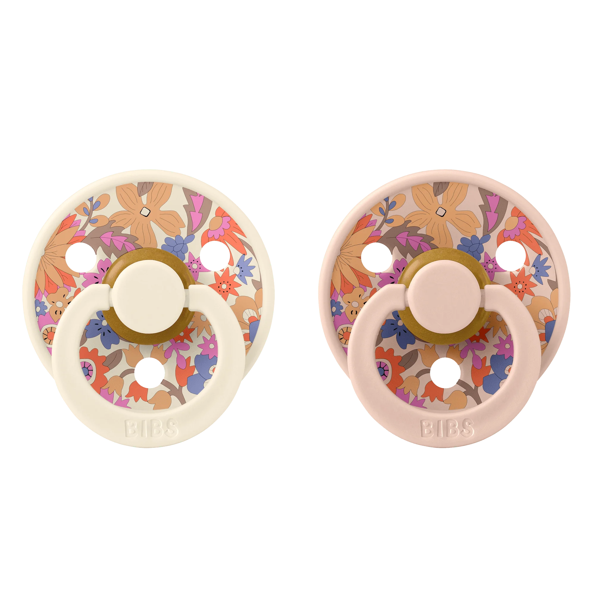 BIBS x LIBERTY Colour cumlíky z prírodného kaučuku 2ks veľkosť 1 - June Blossom Blush Mix