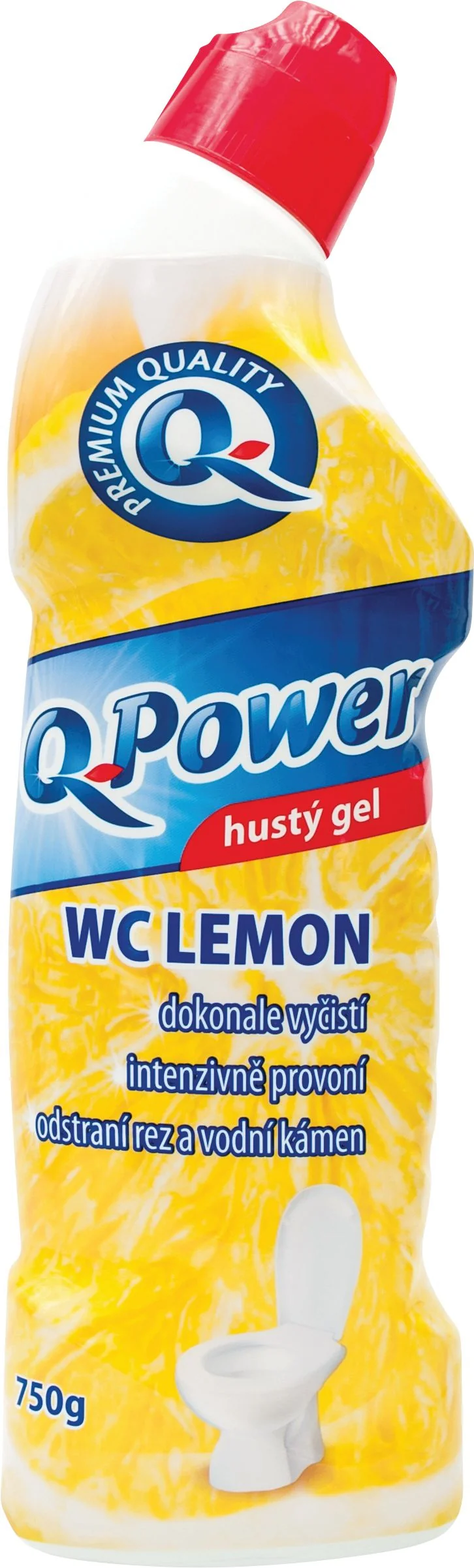 Q Power WC čistič Lemon 1×750 ml, čistiaci prostriedok