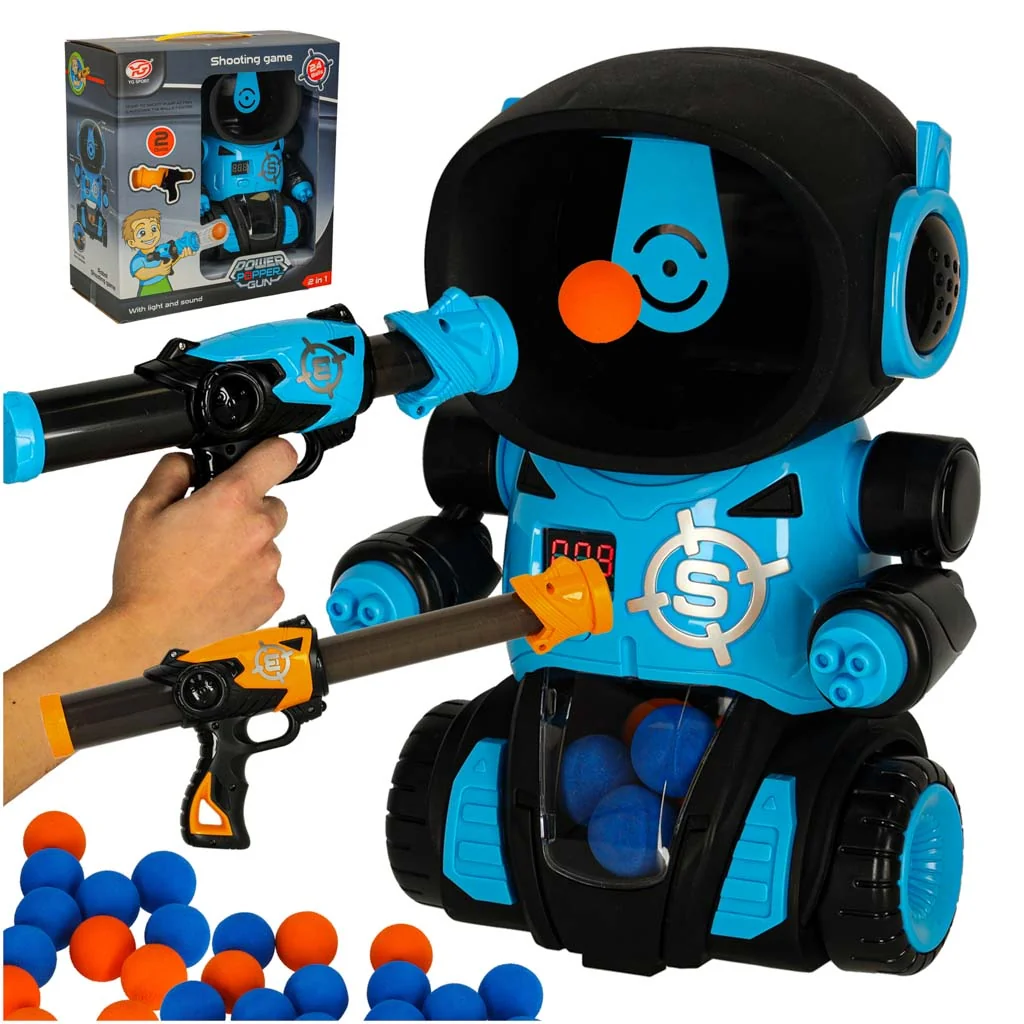 Spoločenská hra pre deti Robot Target, streľba na terč s 2 pištoľami