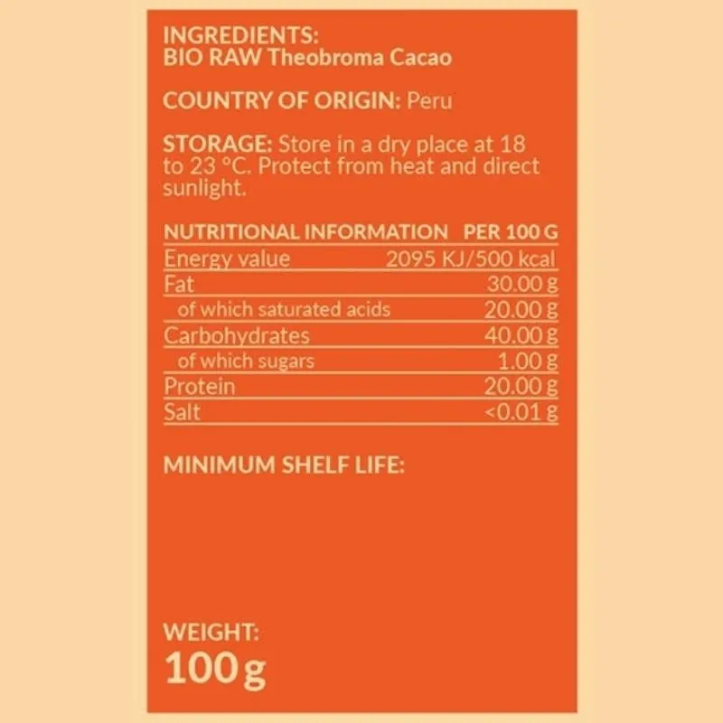 FitStream Premium Bio Cacao (100g) 1×100 g, bio kakao